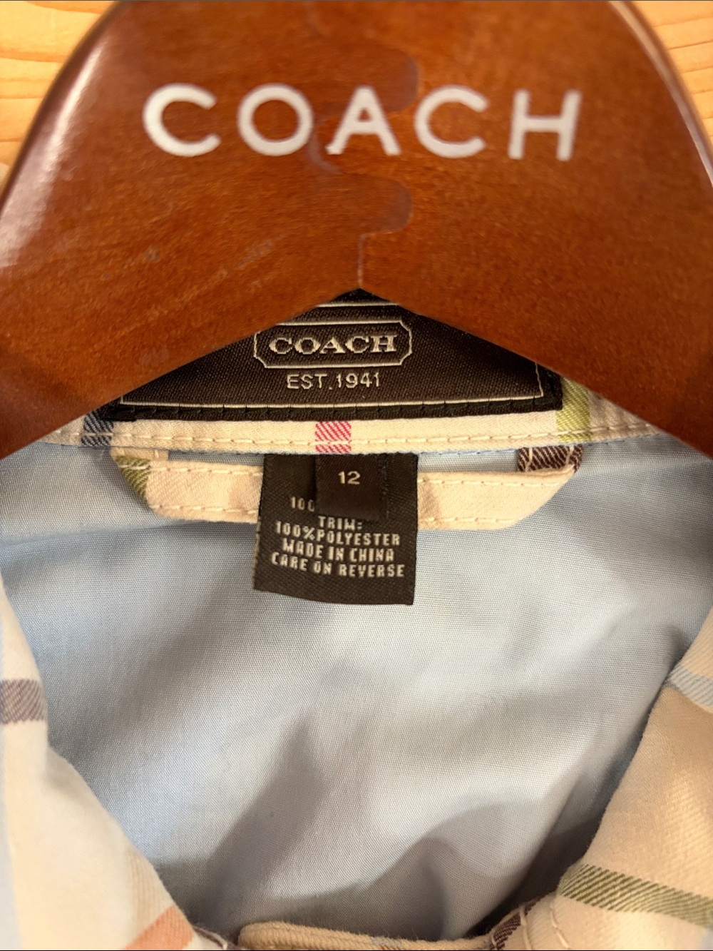 Coach Tattersall Trench Coat with original hanger - Picture 3 of 5